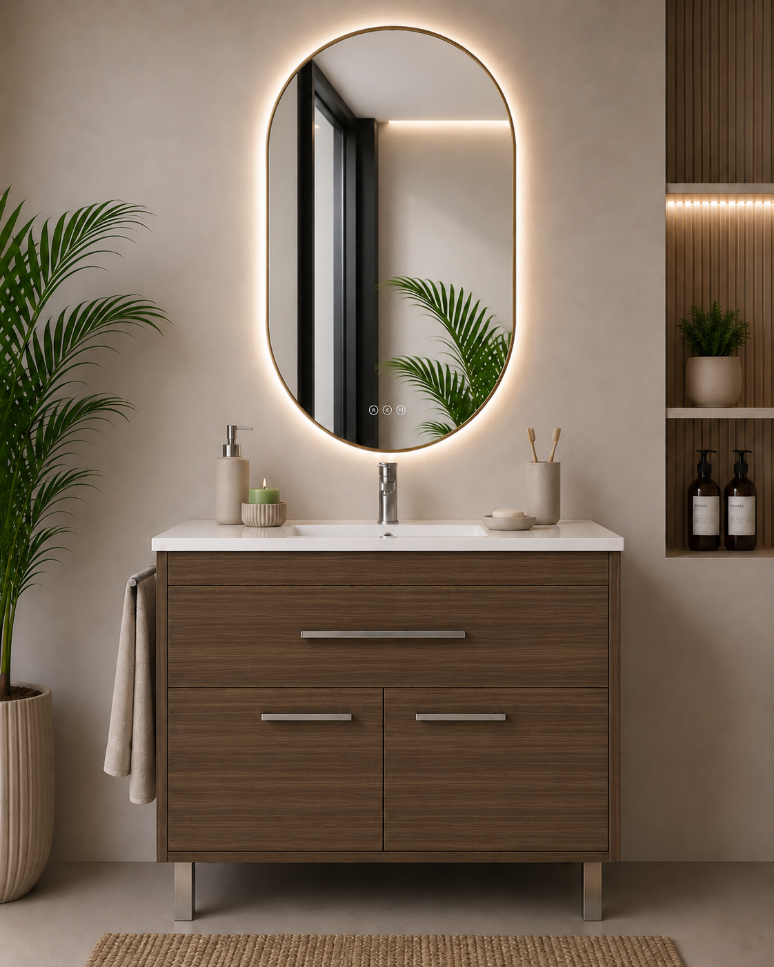 BAHÍA bathroom vanity unit with basin, drawer and 2 doors