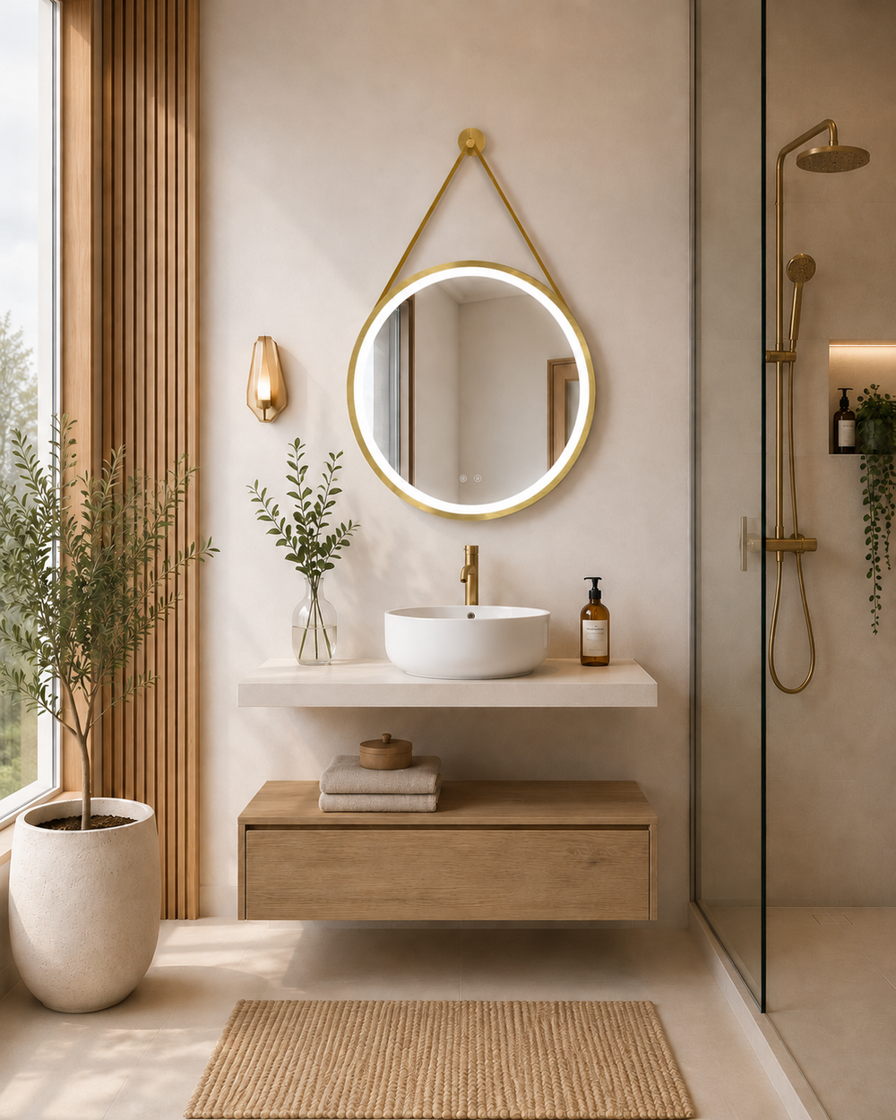 Kabinet kamar mandi gantung Cerdeña dengan meja wastafel dan wastafel · Stepa