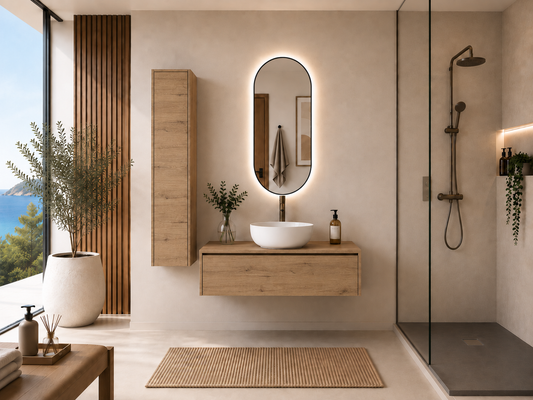 Mueble de baño FORMENTERA Estepa con lavabo sobre encimera