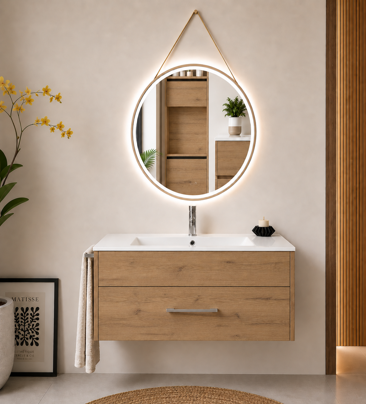 Kabinet kamar mandi gantung Florencia dengan wastafel