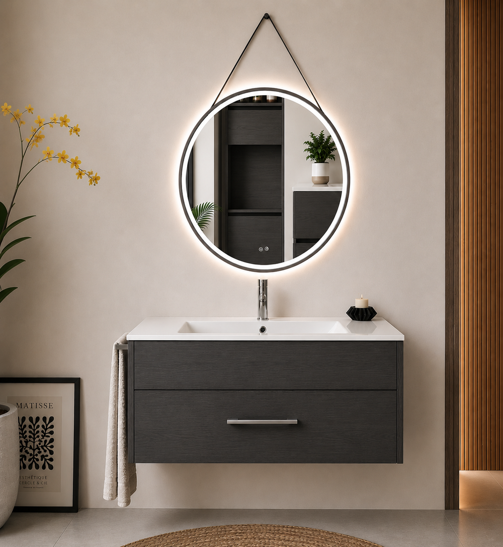 Kabinet kamar mandi gantung Florencia dengan wastafel · Grafit