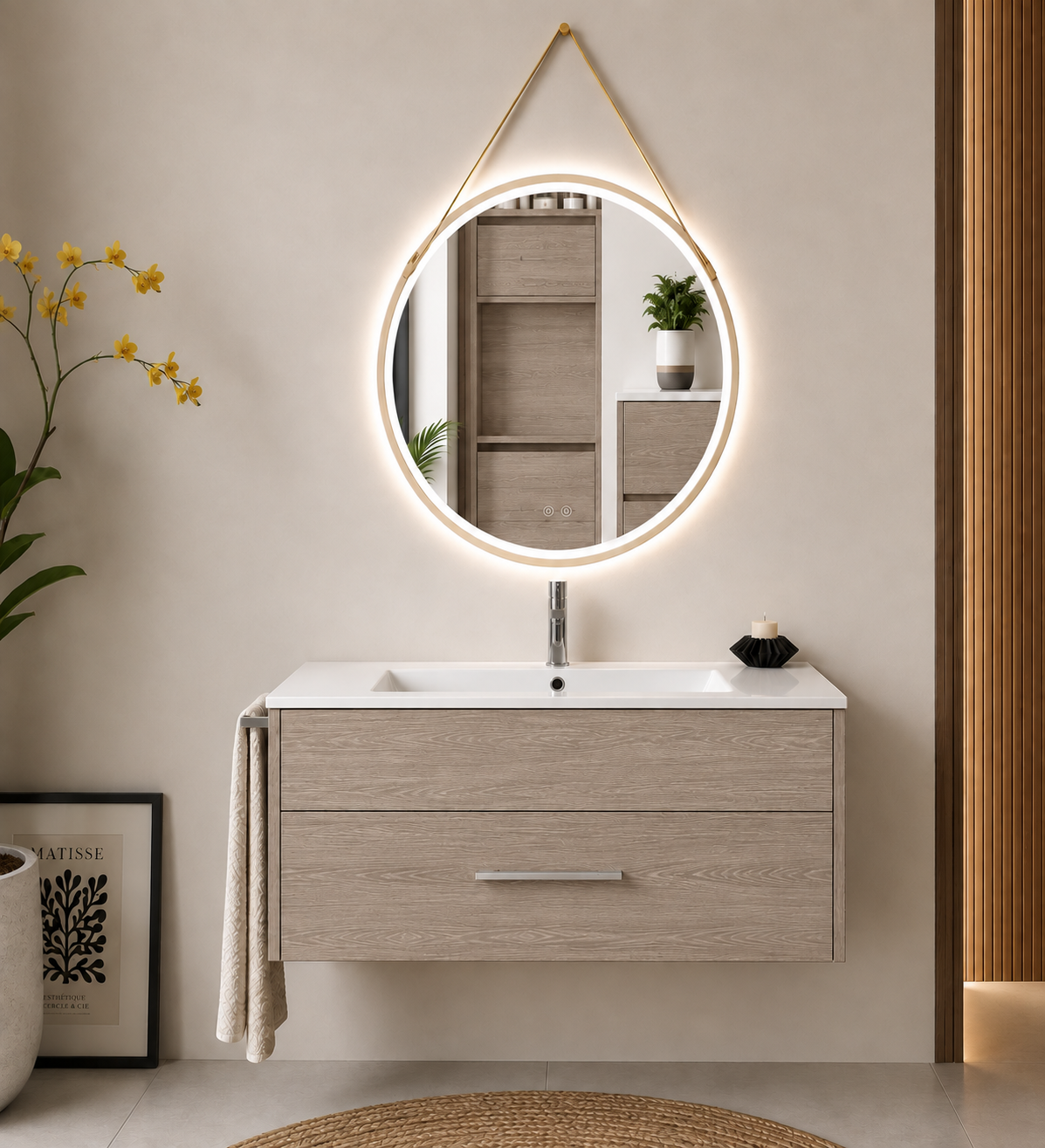Kabinet kamar mandi gantung Florencia dengan wastafel