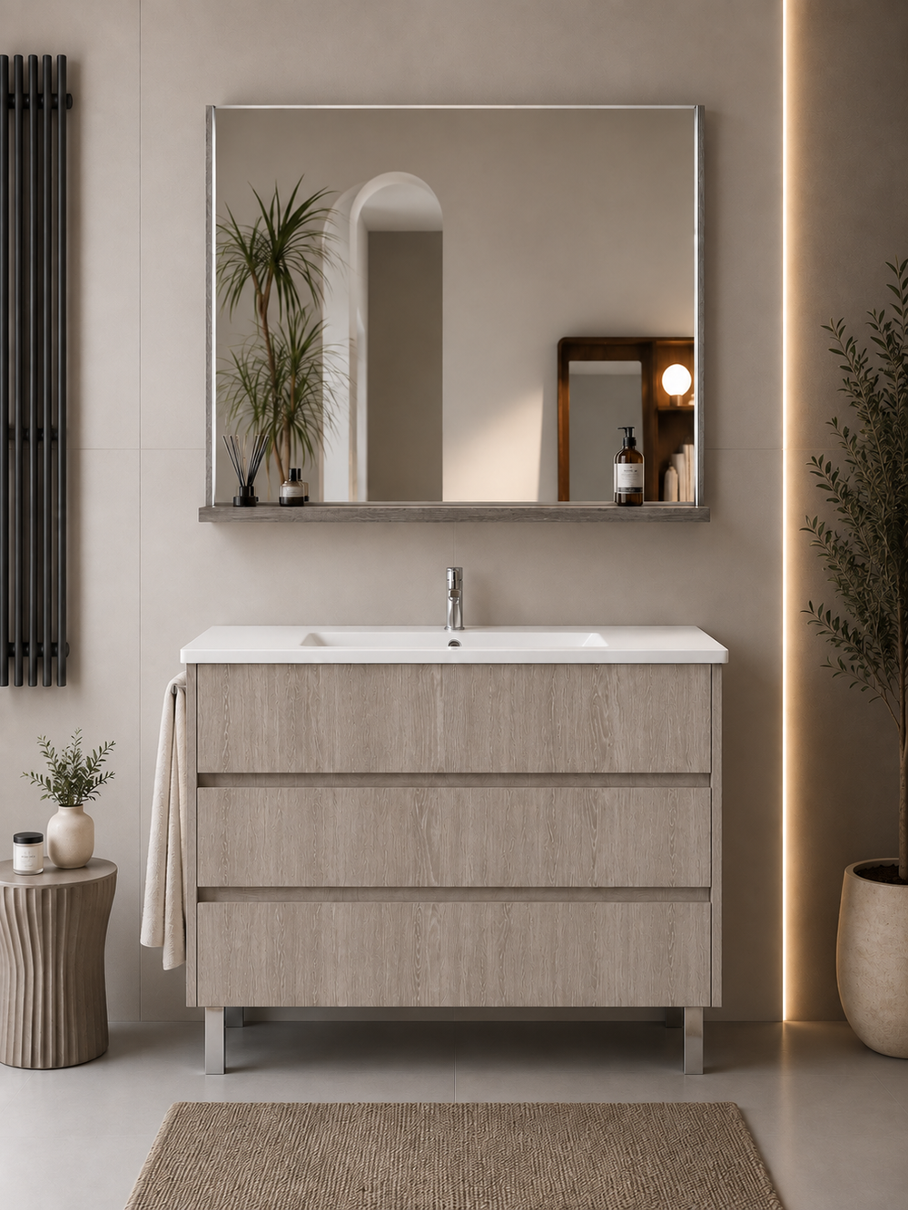 Kabinet kamar mandi berkaki Imperia dan wastafel · Ek Asap