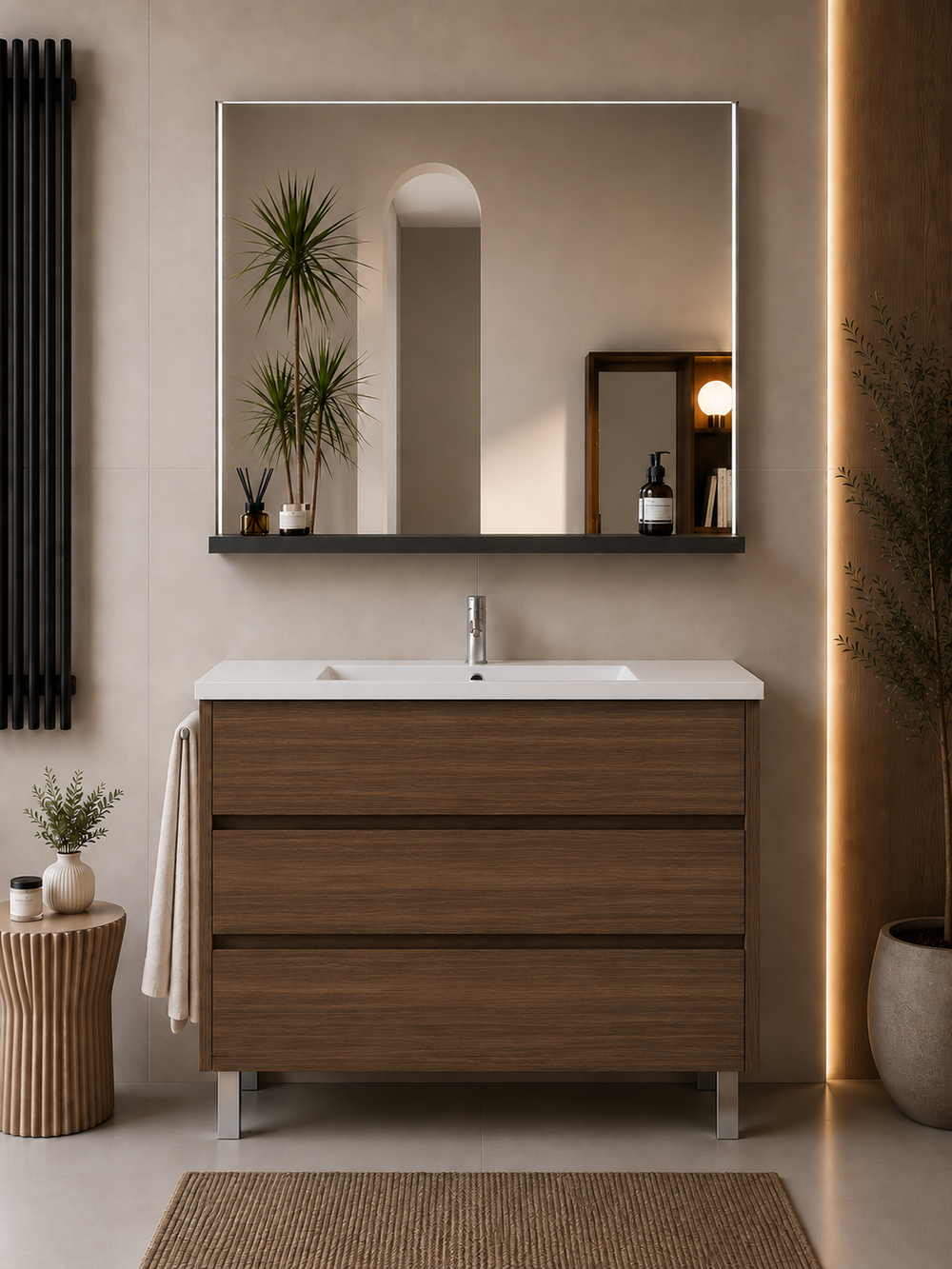 Kabinet kamar mandi berkaki Imperia dan wastafel · Teh Fresno