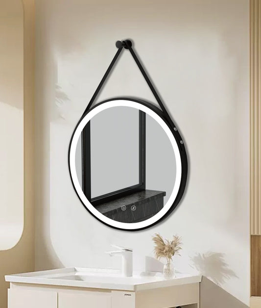 Cermin Kamar Mandi LED OLYMPUS Black BiLED dengan Anti-Kabut