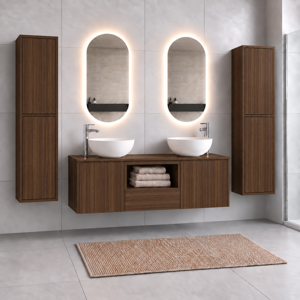 Kabinet kamar mandi AMALFI 120 GANDA dengan 2 wastafel · Teh Fresno